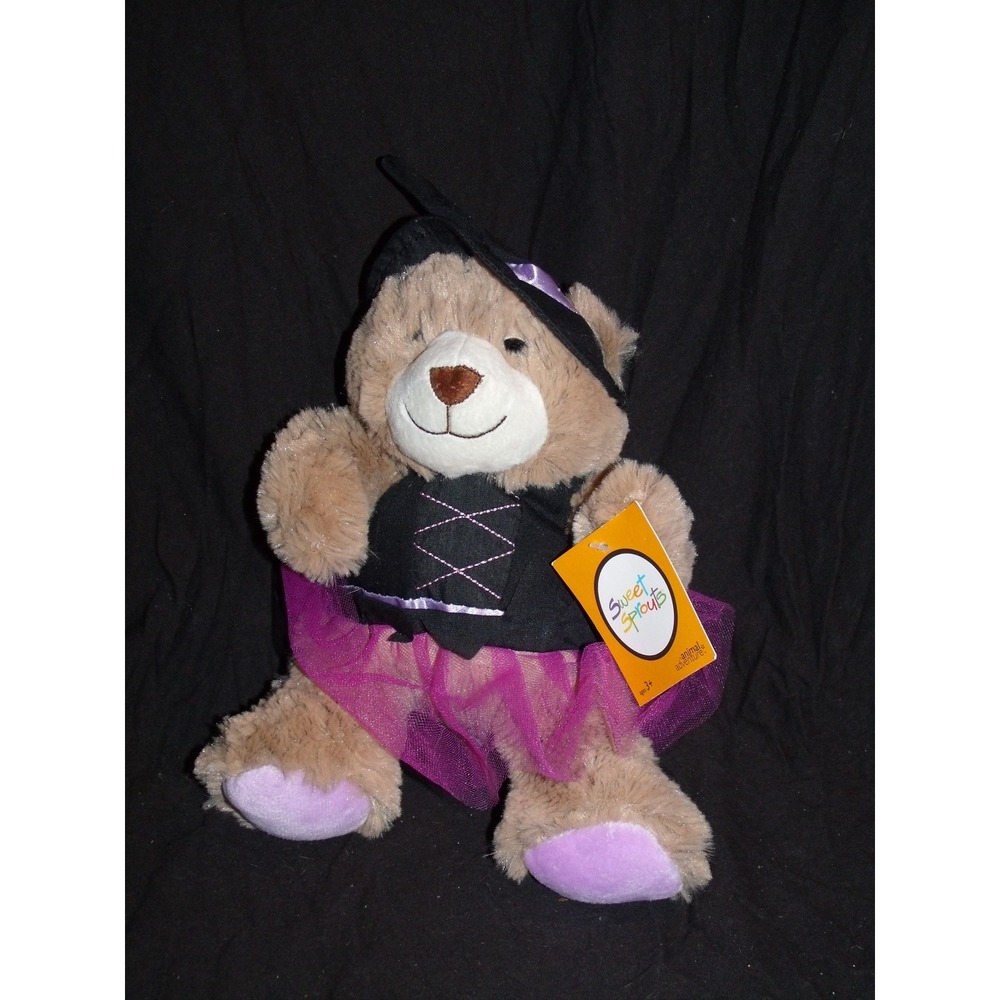 Animal Adventure Sweet Sprouts Bear Witch Outfit Plush 2014 9 inch Halloween NWT